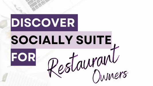 a graphic that says Discover Socially Suite for Restaurant Owners