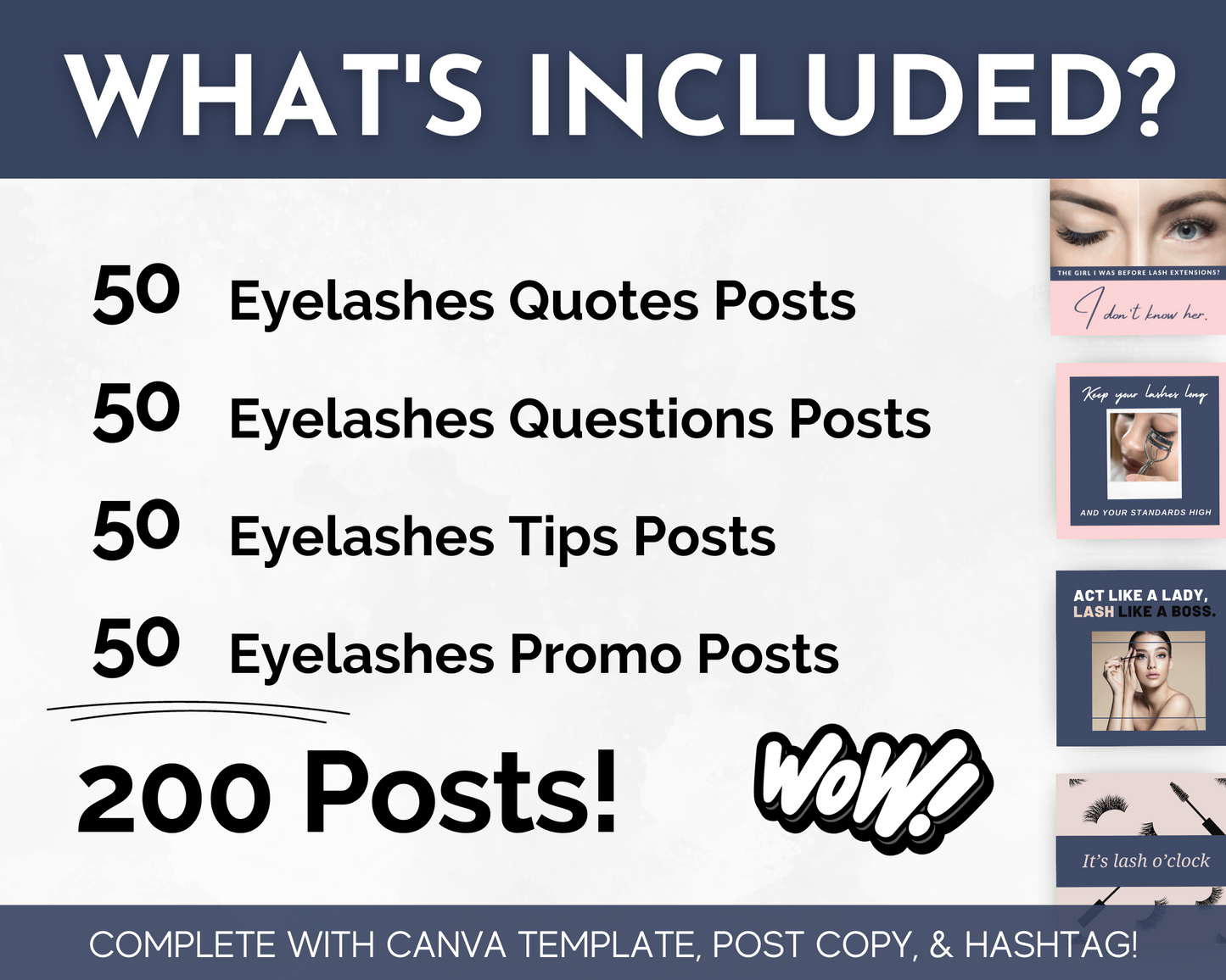 Lash Stylist Social Media Post Bundle with Canva Templates