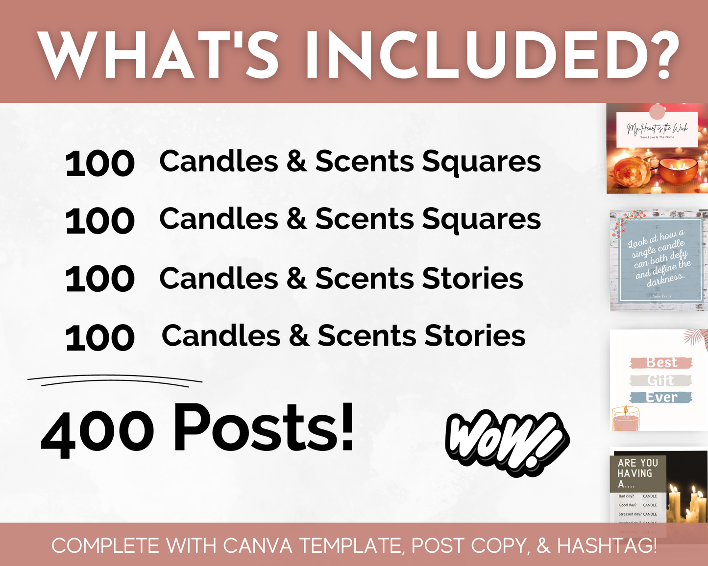 Candles & Scents Social Media Post Bundle with Canva Templates