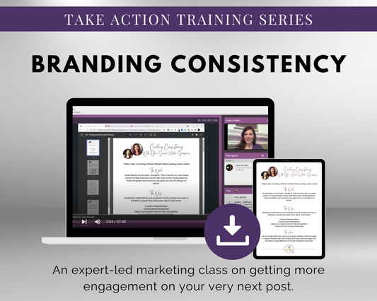 A TAT - Branding Consistency Masterclass with a Get Socially Inclined laptop and a tablet for versatile computing.
