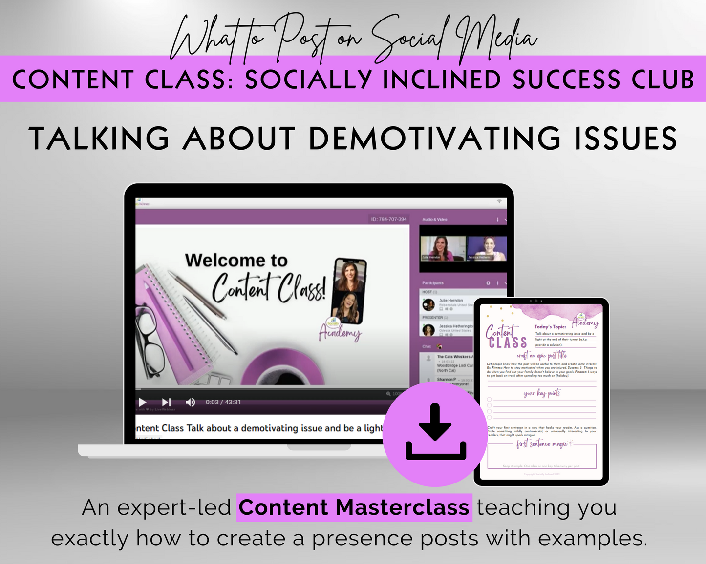 Content Class - Talking About Demotivating Issues Masterclass