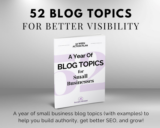 Modified Description: A Year of Blog Topics for Small Business Owners: 52 Topics to Fuel Your Blog's Success by Get Socially Inclined.
