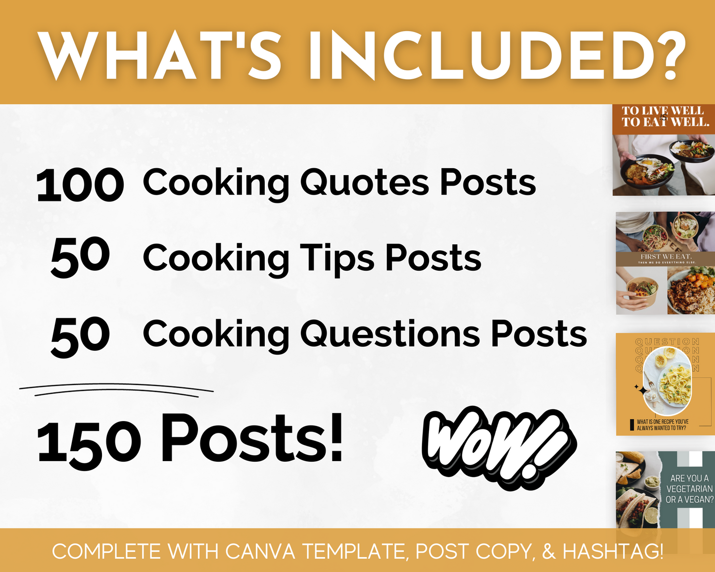 Cooking Social Media Post Bundle with Canva Templates