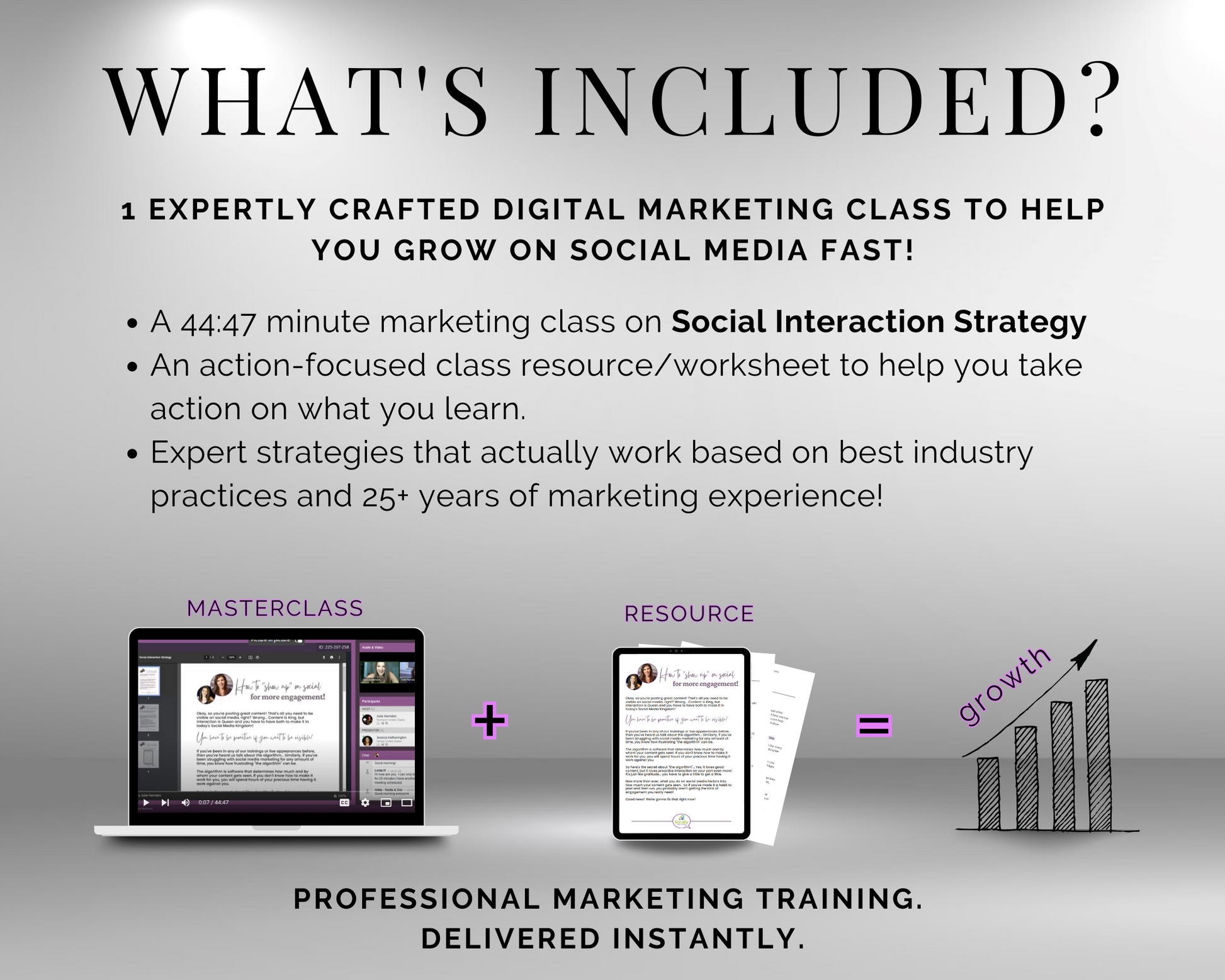 The TAT - Social Interaction Strategy Masterclass, provided by Get Socially Inclined, offers an overview of various marketing strategies and techniques used in the digital space. Students will learn about search engine optimization (SEO), social media marketing, content creation, email marketing.