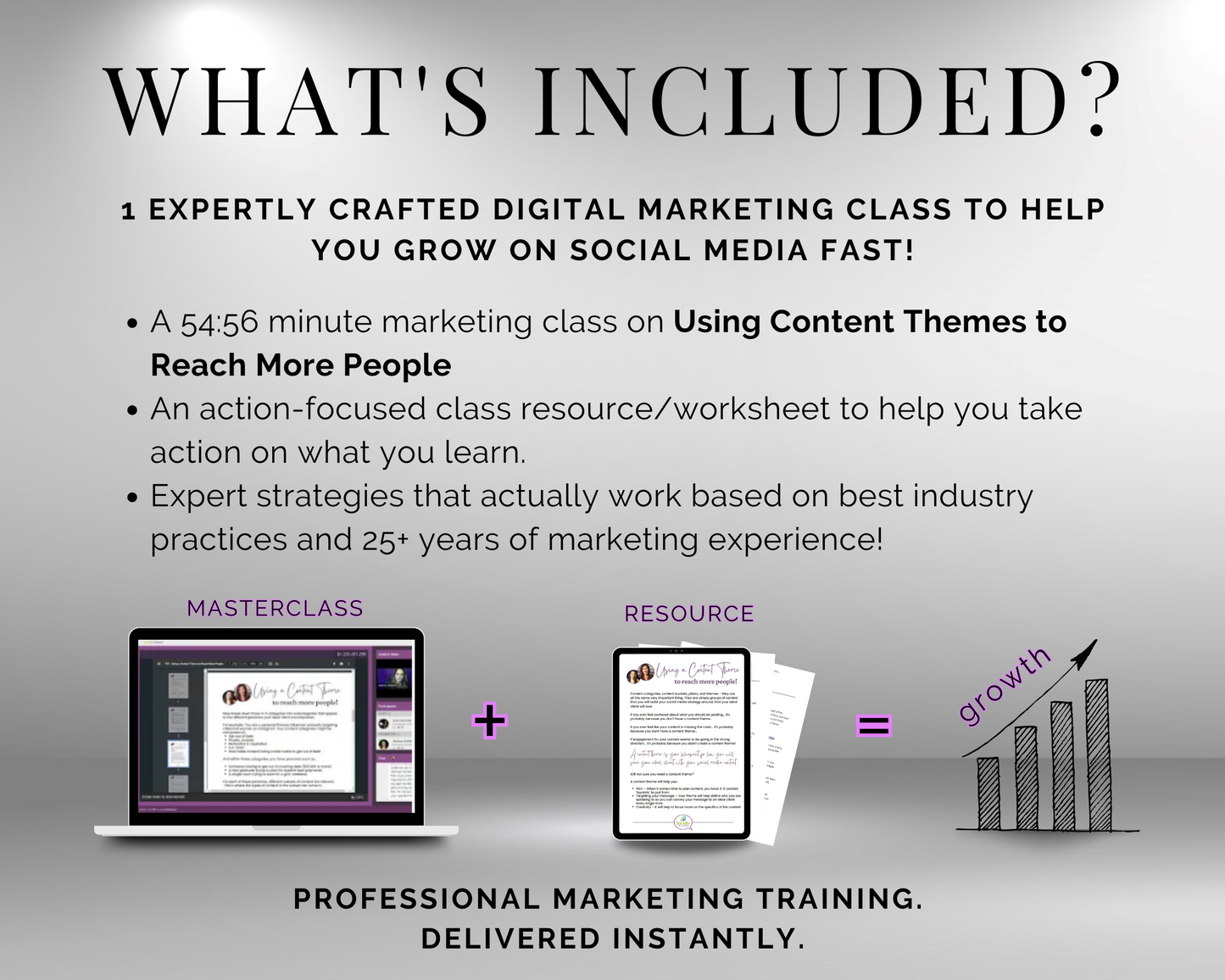 What's included in the TAT - Using Content Themes to Reach More People Masterclass by Get Socially Inclined? The product description is missing.