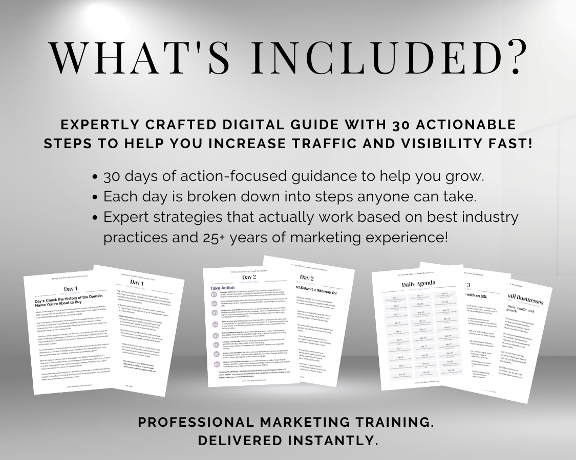 Enhance your online presence with our comprehensive Get Socially Inclined 30-Day Action Plan for small businesses.
