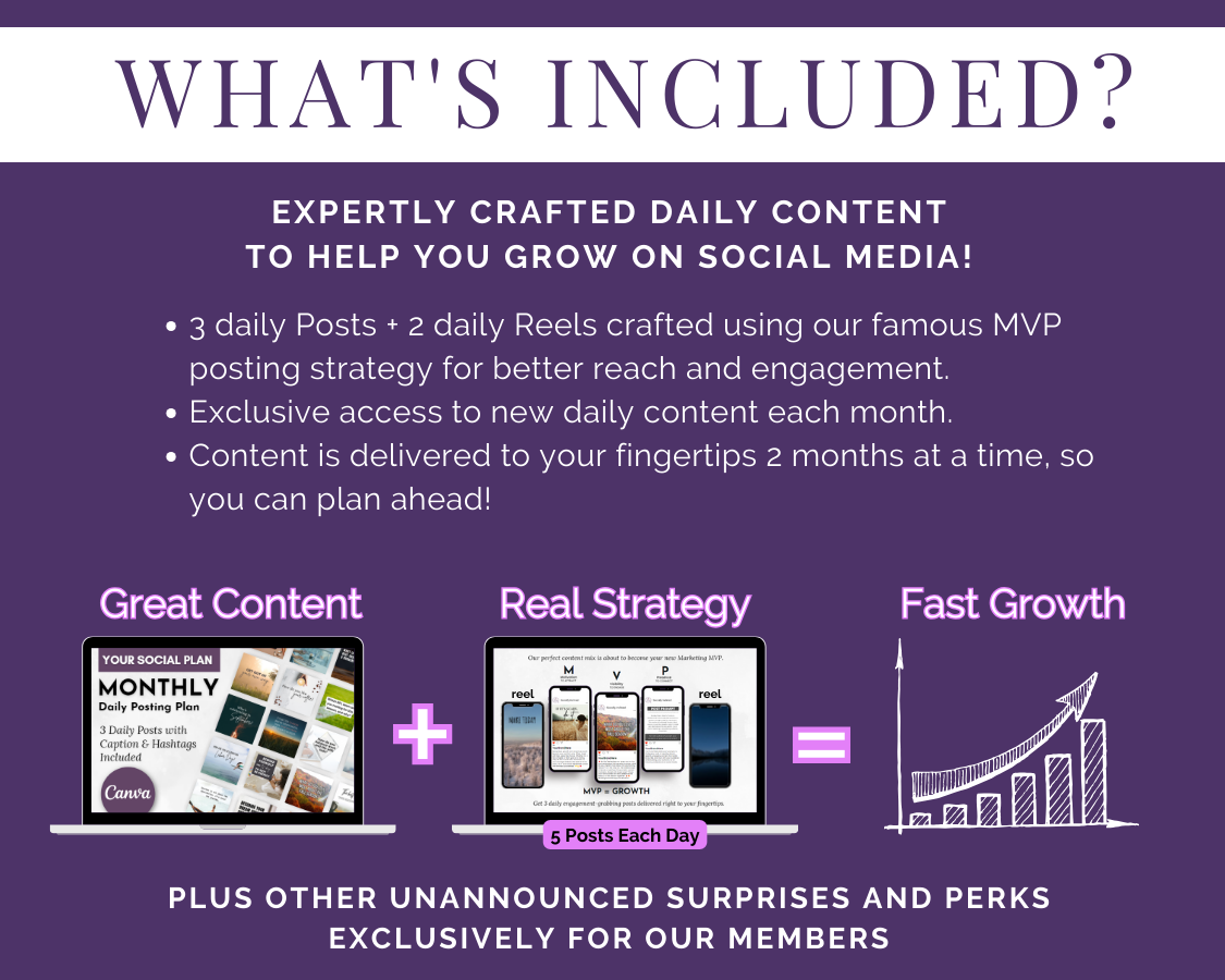 What's included in the Get Socially Inclined Your Social Plan Content Membership for small biz owners?