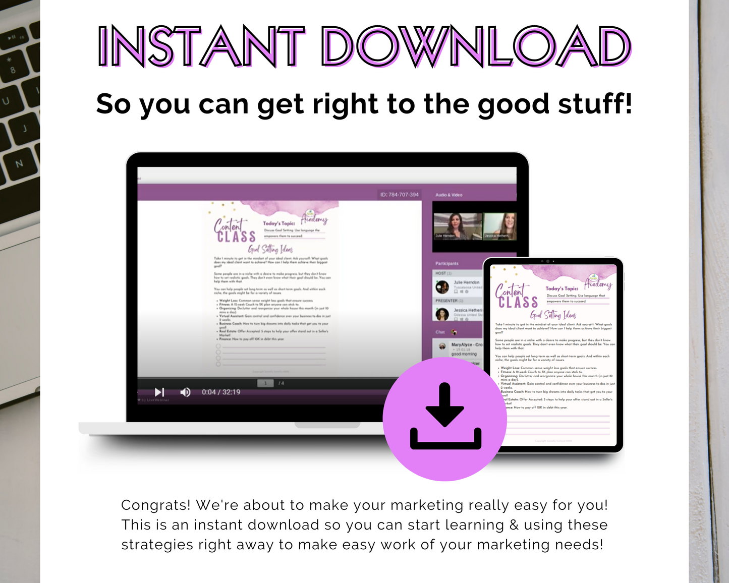 Content Class - Discuss GOAL SETTING the Right Way! Masterclass