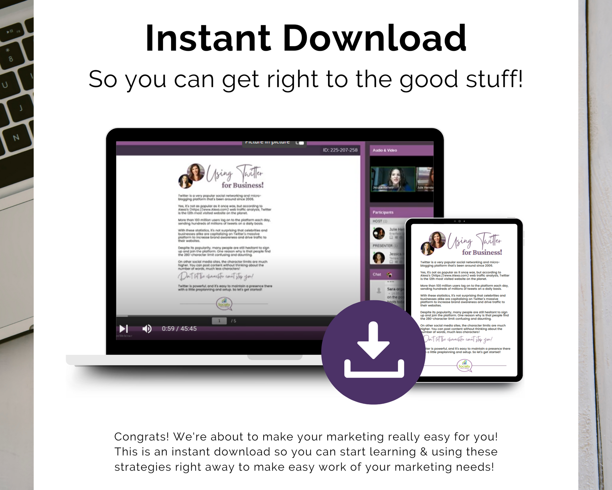 Instant download so you can get right to the TAT - Twitter X for Business Masterclass by Get Socially Inclined.