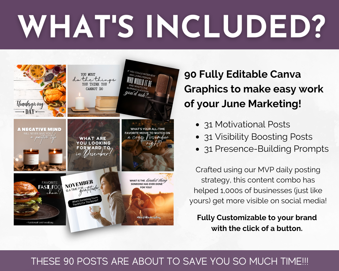 November Daily Posting Plan - Your Social Plan