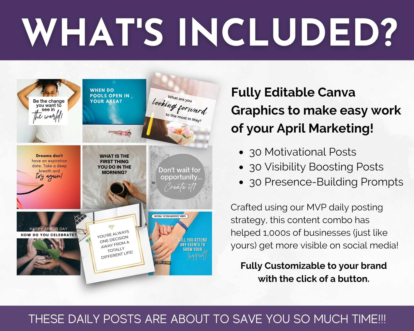 fully customizable posts for April social media growth