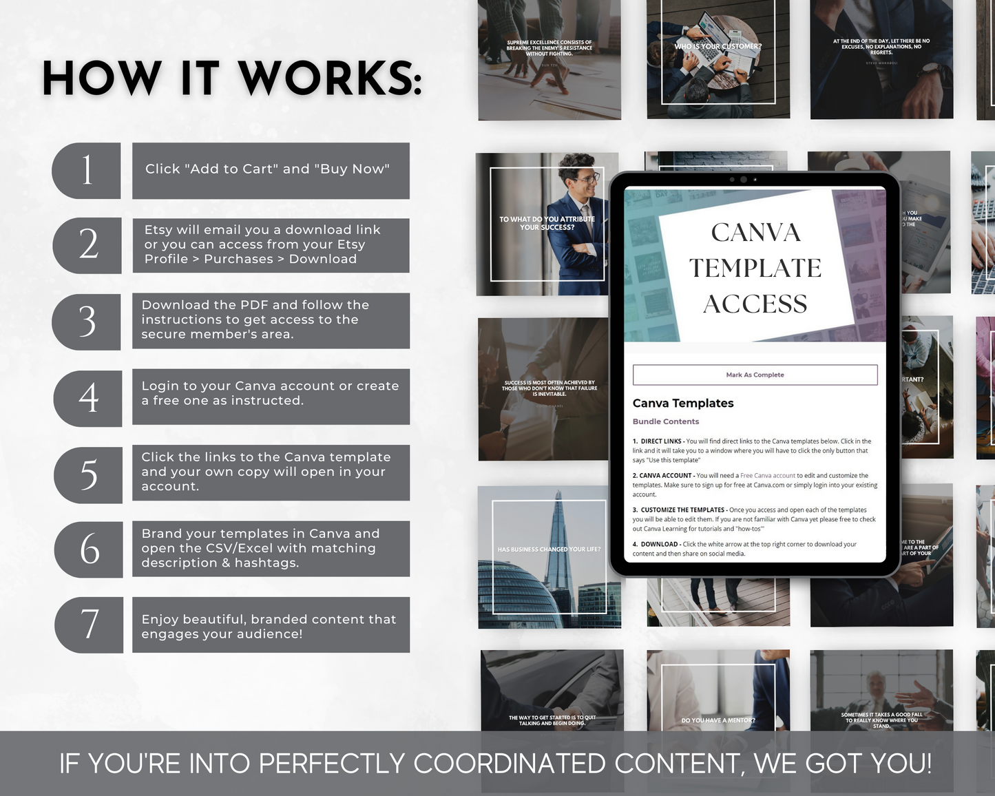 Learn how the Business Success Social Media Post Bundle with Canva Templates from Socially Inclined works and get ready to post text and social media images with the help of hashtags.