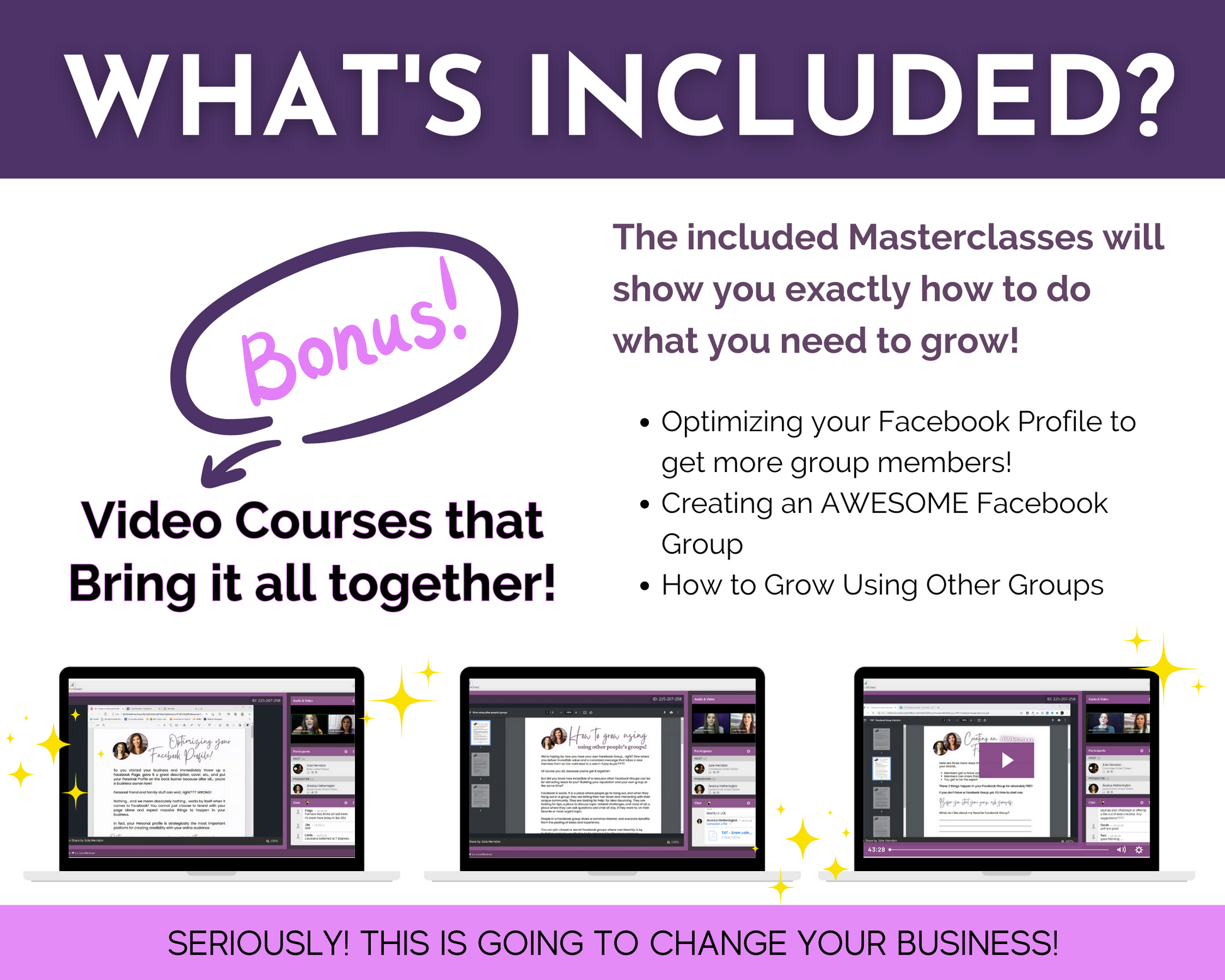 What's included in the Get Socially Inclined ULTIMATE Grow & Monetize Your Facebook Group Bundle?
