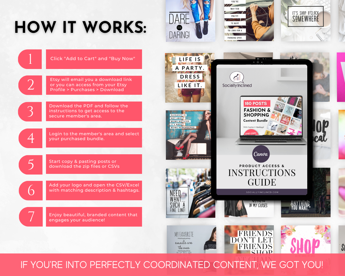 How online retail works, focusing on the importance of the FASHION & SHOPPING Social Media Post Bundle by Socially Inclined.
