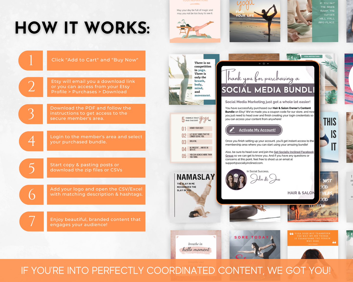 This Socially Inclined social media guide provides insights on how to effectively utilize the Yoga Social Media Post Bundle - With Canva Templates for your yoga business.