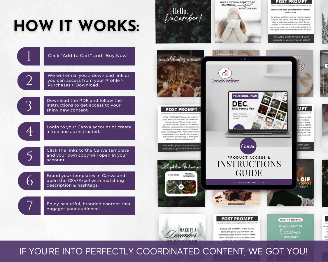 How Get Socially Inclined's December Daily Posting Plan - Your Social Plan works.