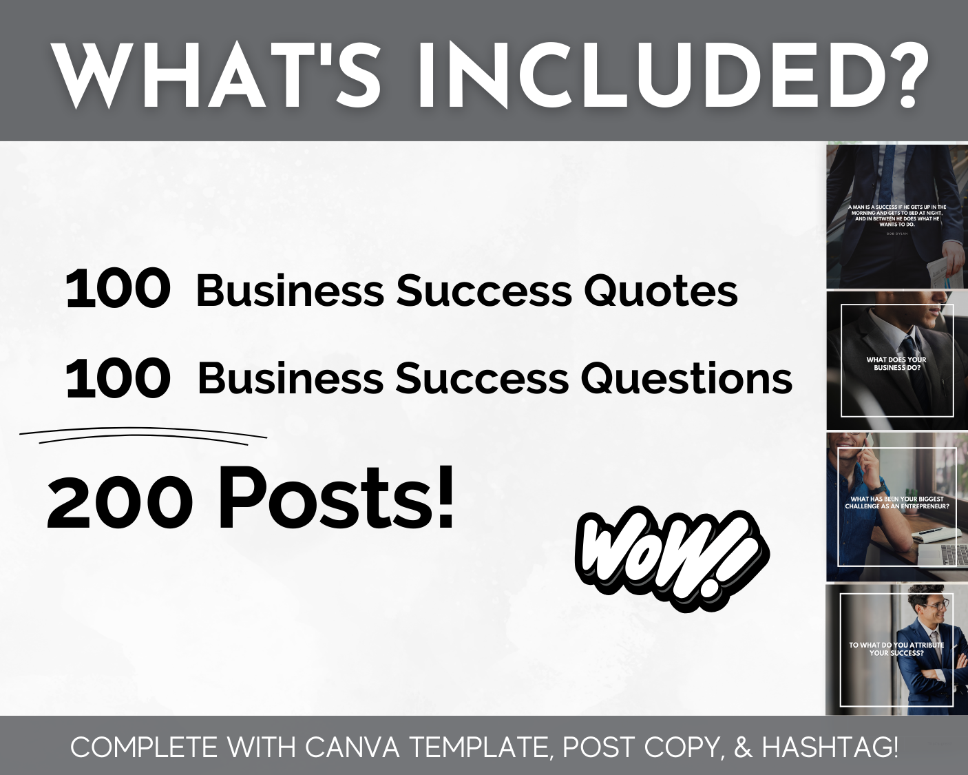 Business Success Social Media Post Bundle with Canva Templates