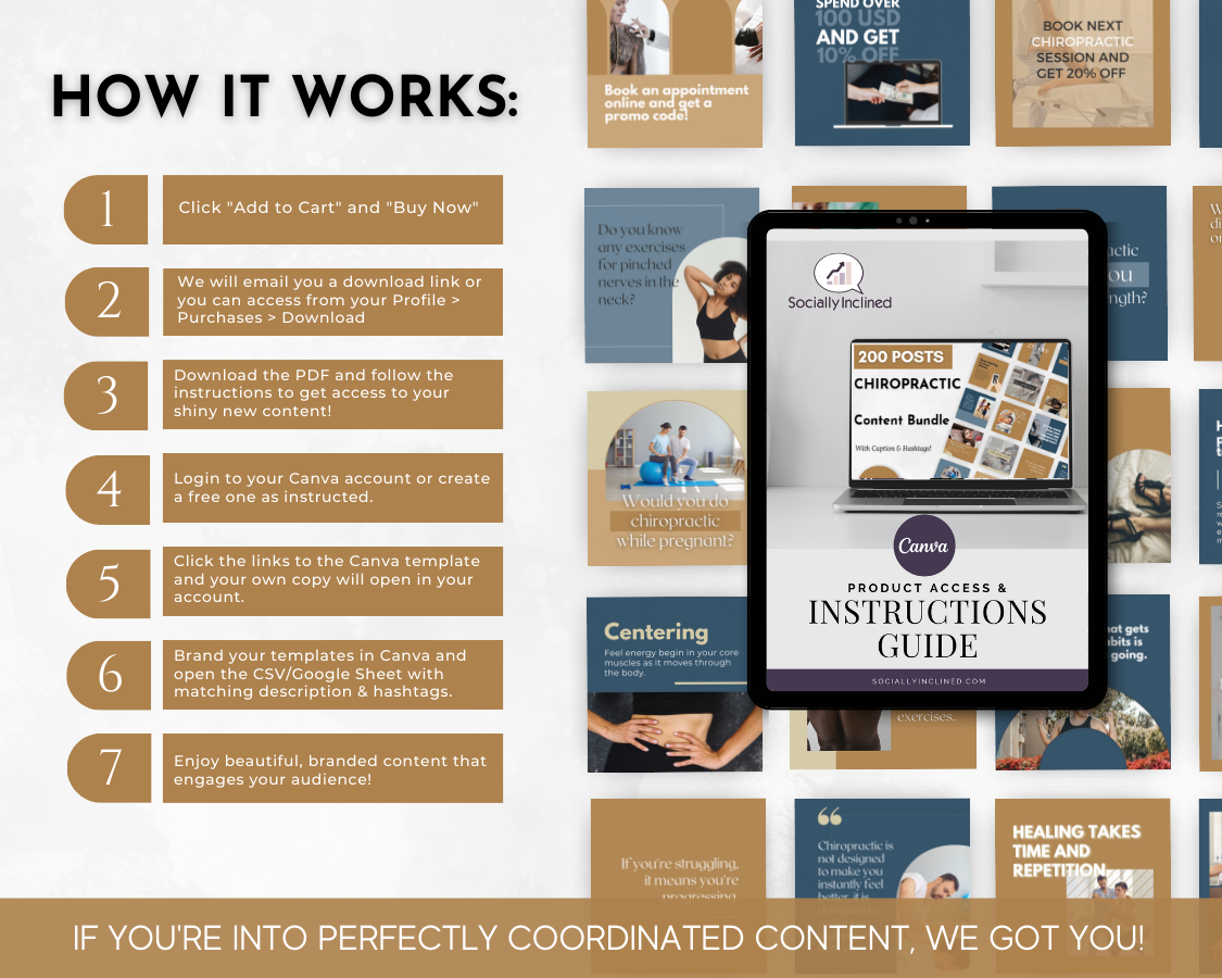 Discover the inner workings of incorporating targeted social media posts and captivating images from Socially Inclined's Chiropractic Social Media Post Bundle with Canva Templates into your chiropractic business for optimal SEO keyword success.