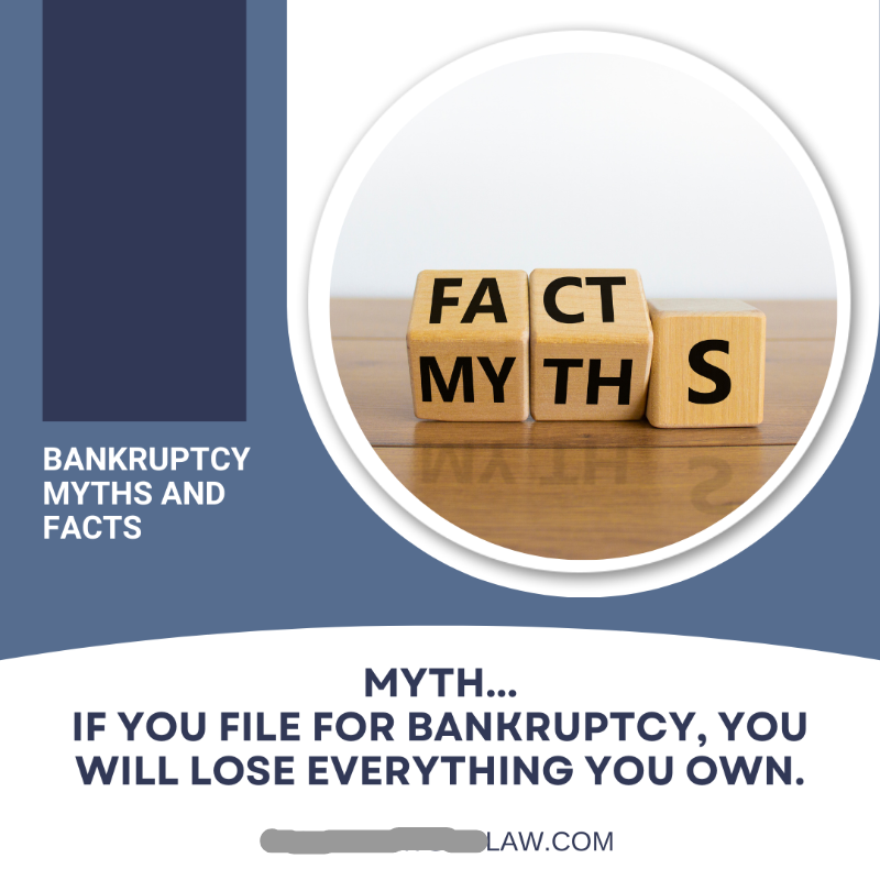 an example social media graphic showing bankruptcy myths and facts. Answering questions will help you get more bankruptcy leads for your law firm