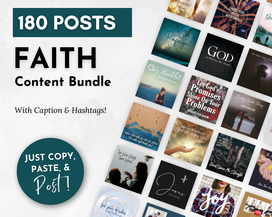 Socially Inclined's FAITH & Spiritual Social Media Post Bundle - No Canva Templates.