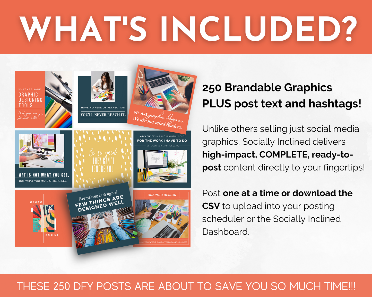 What's included in the Graphic Design Social Media Post Bundle with Canva Templates by Socially Inclined for social media marketing and graphic design?