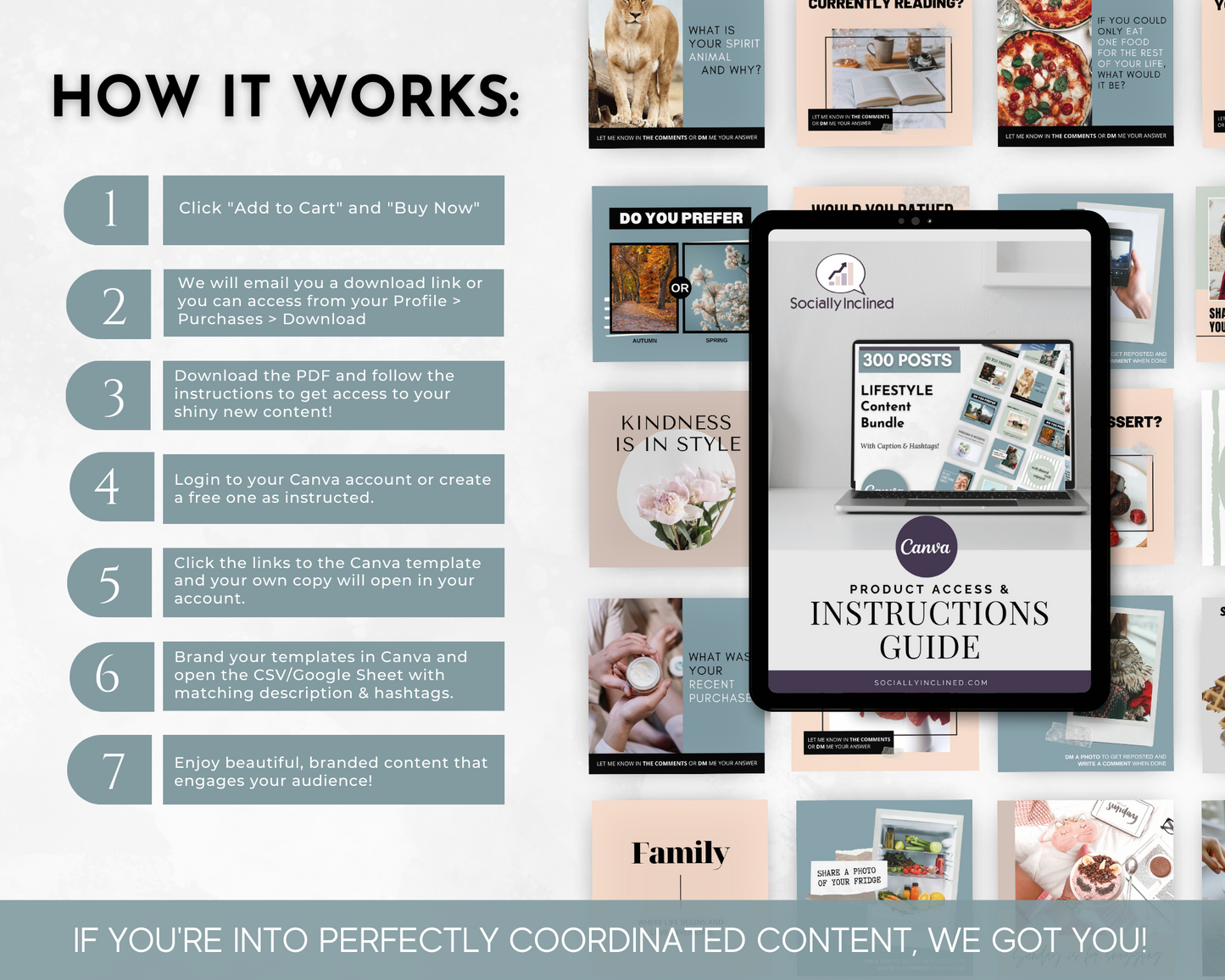 Lifestyle Social Media Post Bundle with Canva Templates