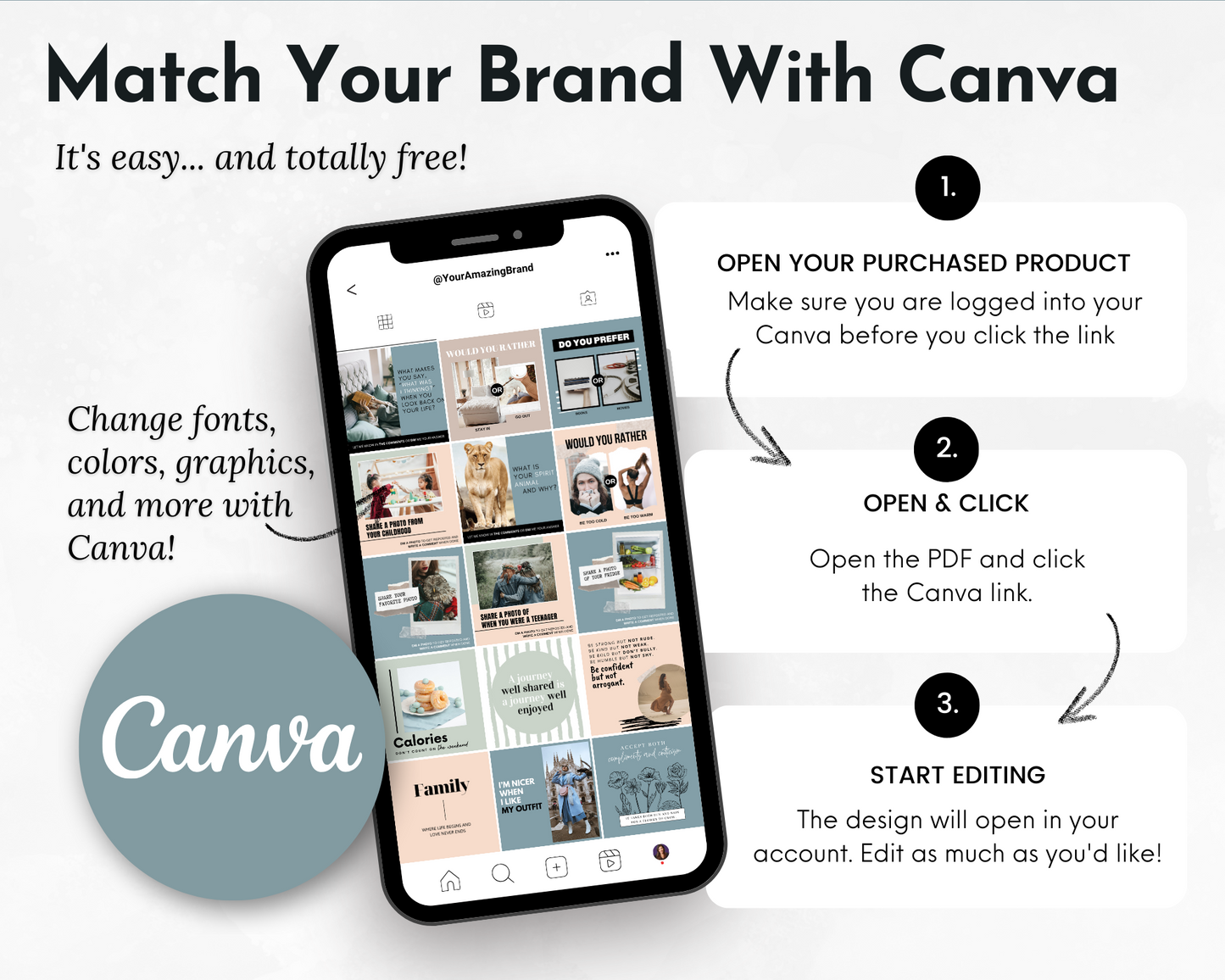 Lifestyle Social Media Post Bundle with Canva Templates