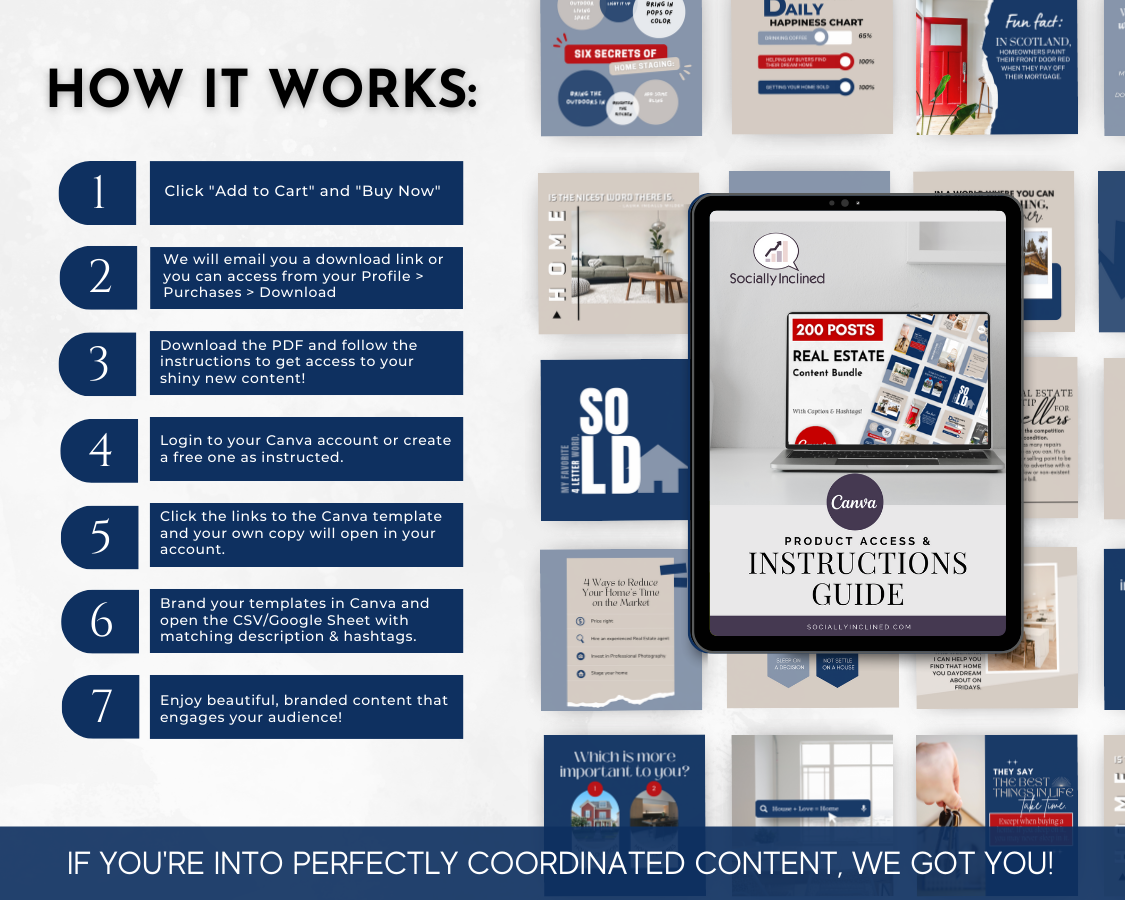 How Real Estate Social Media 200 Post Bundle - With Canva Templates by Socially Inclined works in the industry to leverage social media and reach a wider audience.