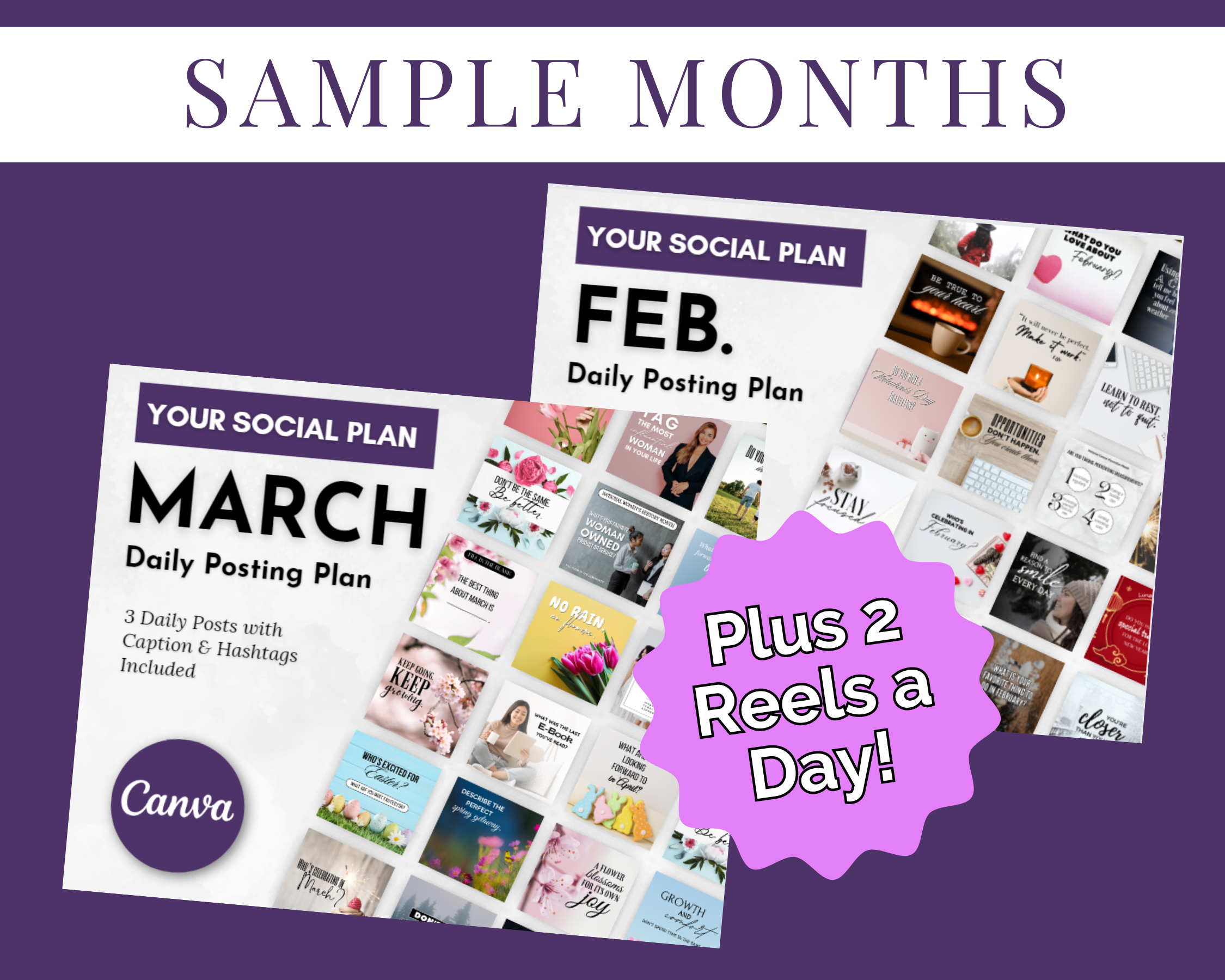 Sample Your Social Plan Content Membership posting plan for the month of March by Get Socially Inclined.
