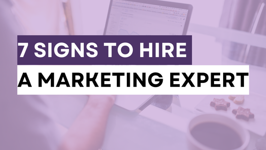 a graphic that says 7 signs to hire a marketing expert