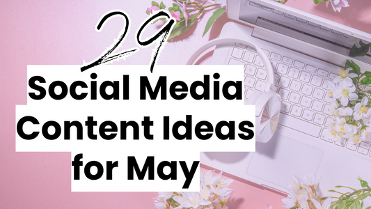 29 Social Media Content Ideas for May flat lay of a workspace with spring flowers