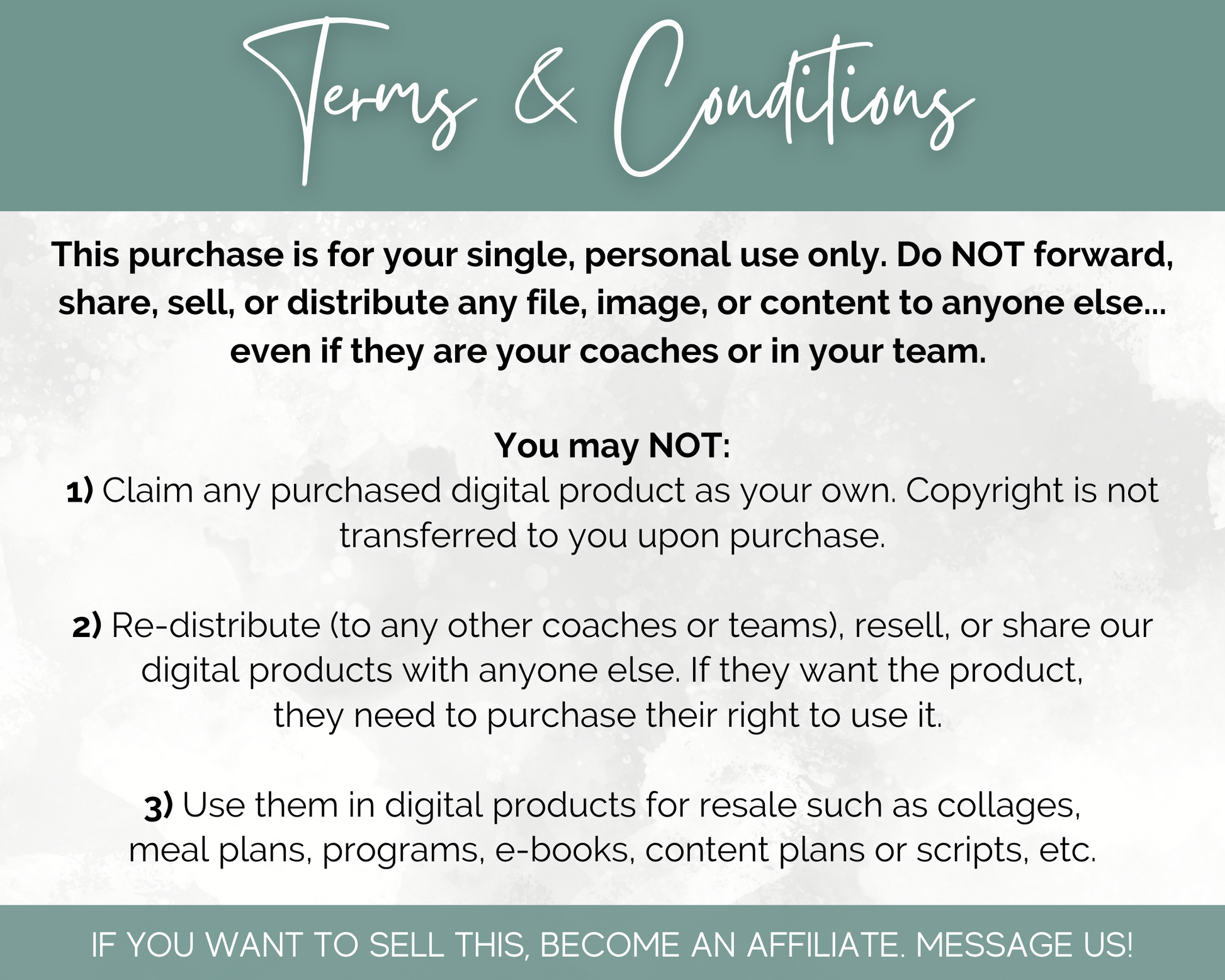 A content flyer highlighting the Life Coaching Social Media Post Bundle with Canva Templates from Socially Inclined, with terms and conditions included.