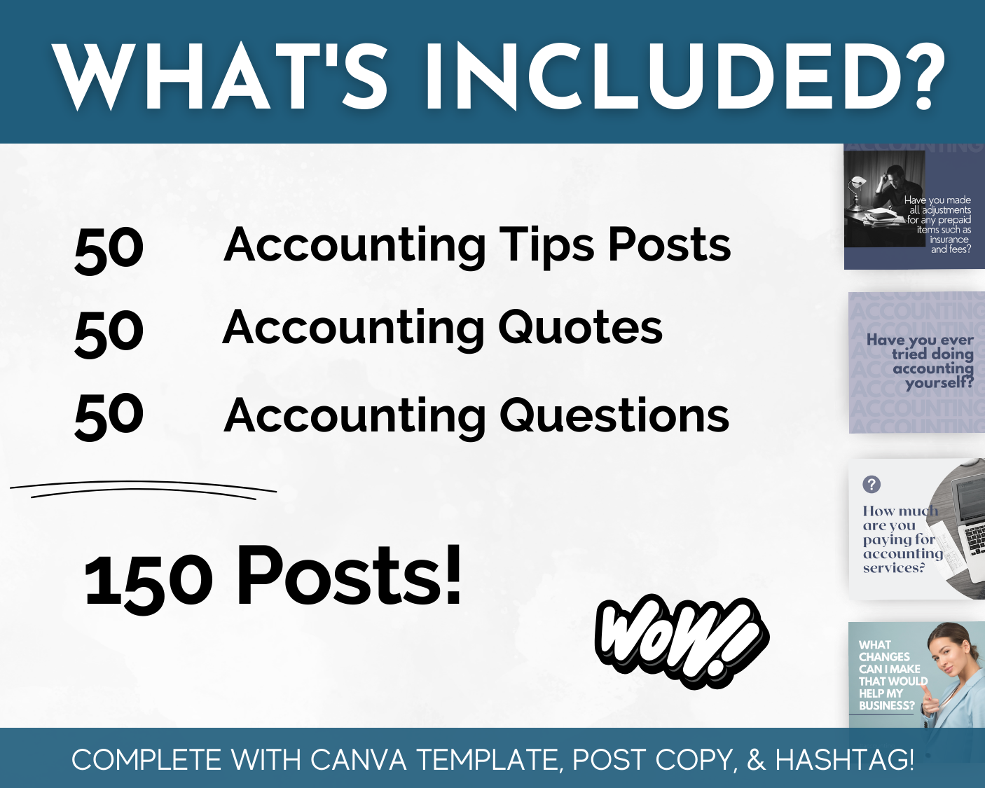 Get expert accounting tips and find answers to your accounting questions with the Accounting Social Media Post Bundle with Canva Templates by Socially Inclined to help grow your accounting business.