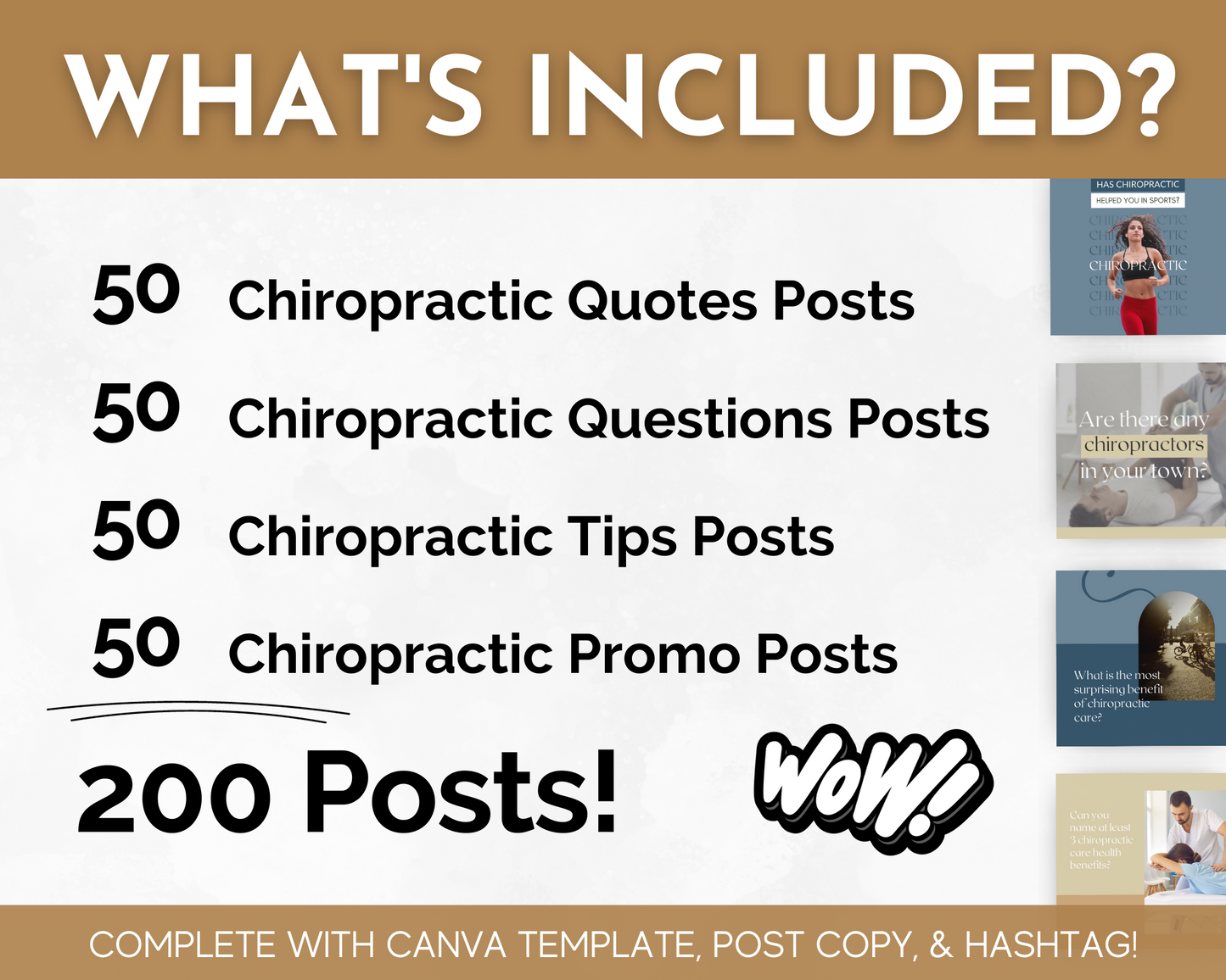 Chiropractic Social Media Post Bundle with Canva Templates