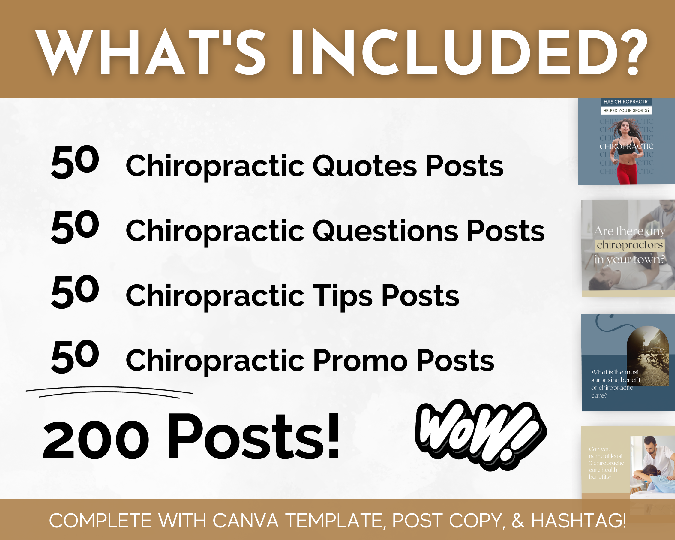 The Socially Inclined Chiropractic Social Media Post Bundle with Canva Templates includes a comprehensive collection of social media content specifically tailored for chiropractic business promotion.
