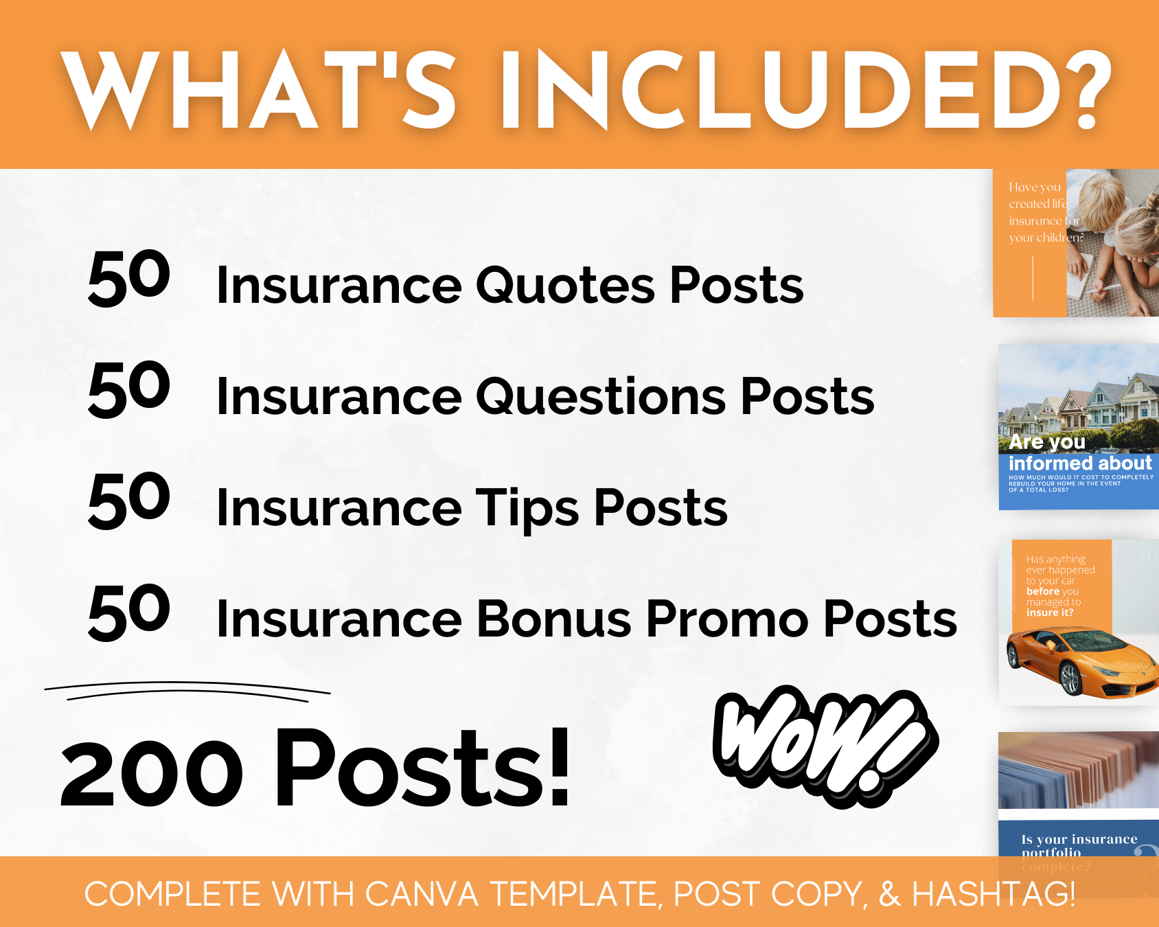 Insurance Social Media Post Bundle with Canva Templates