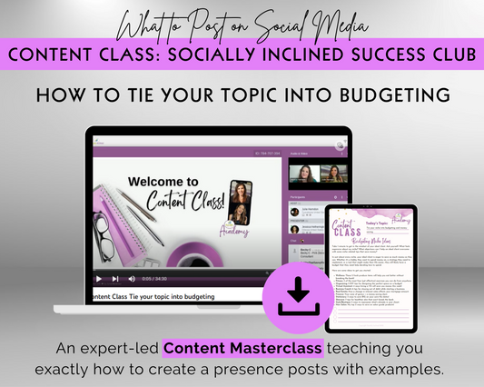 Content Class - How to Tie Your Topic into Budgeting Masterclass