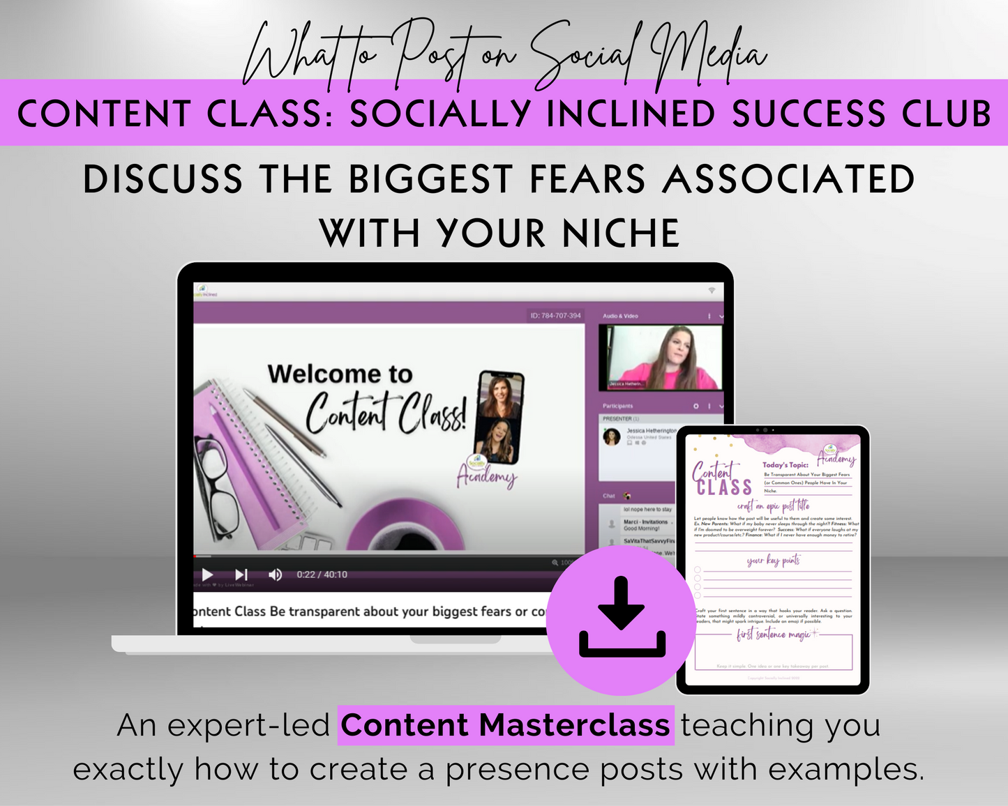 Content Class - Discuss the Biggest Fears Associated with Your Niche Masterclass