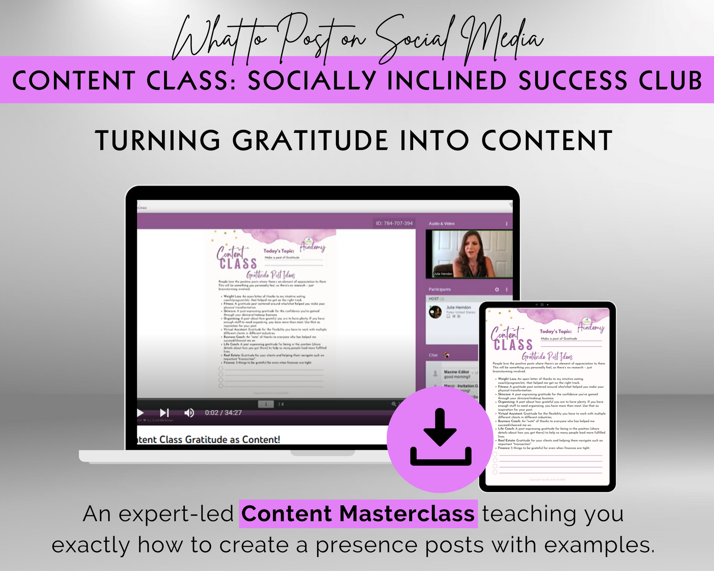 Content Class - Turning Gratitude into Content Masterclass