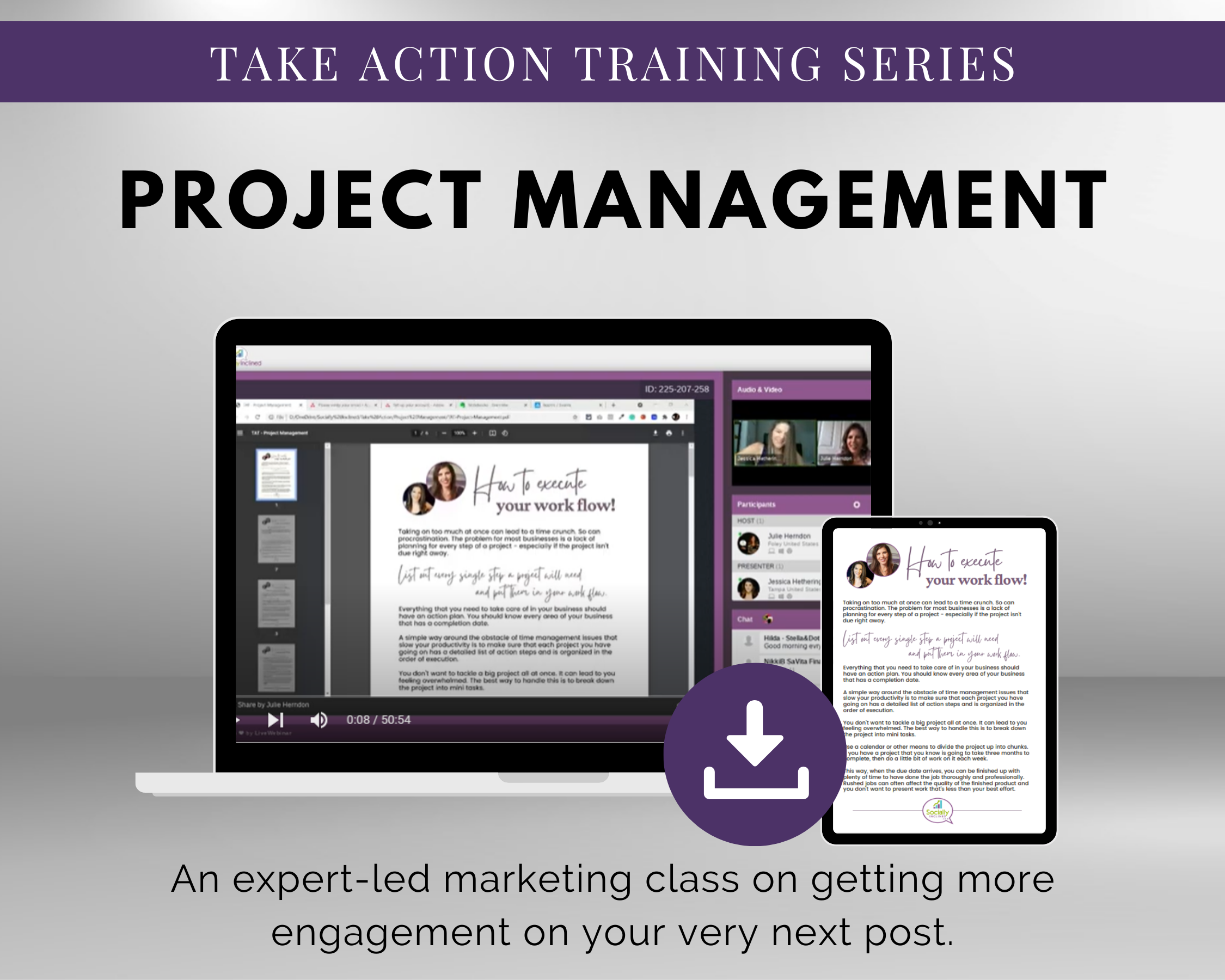The Get Socially Inclined - TAT Project Management Masterclass focuses on project management.