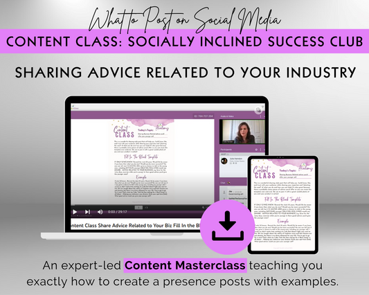 Content Class - Sharing Advice Related to Your Industry Masterclass