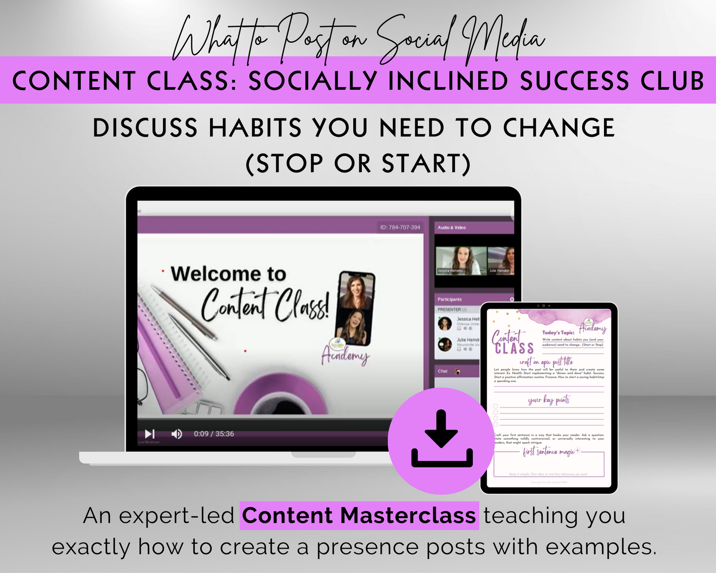 Content Class - Discuss Habits You Need to Change (Stop or Start) Masterclass