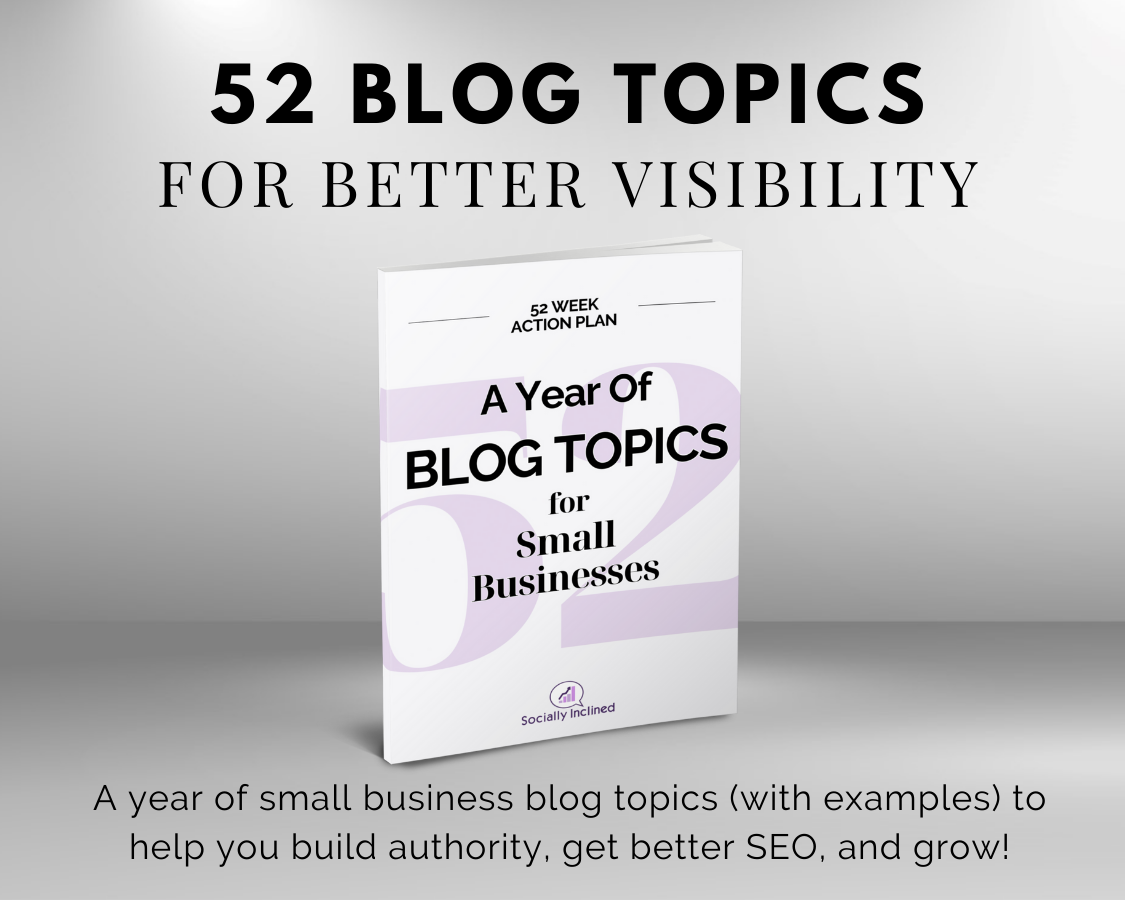 Modified Description: A Year of Blog Topics for Small Business Owners: 52 Topics to Fuel Your Blog's Success by Get Socially Inclined.