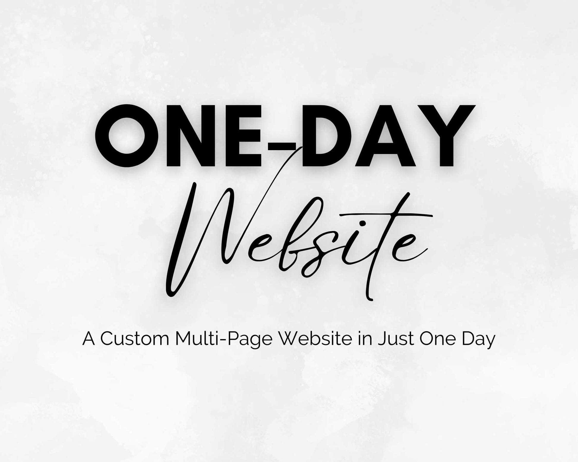 Text reading "One-Day Website by Socially Inclined: A Custom SEO-Optimized Multi-Page Website with Social Media Integration in Just One Day" on a light background.