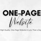 Text reads: "One-Page Wonder by Socially Inclined. This SEO-Optimized, High-Quality One-Page Website offers Social Media Integration in Less Than a Day" against a light gray background.