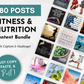 Socially Inclined offers the Fitness & Wellness Influencers Social Media Post Bundle - NO Canva Templates, which includes fitness and nutrition content, as well as social media images.