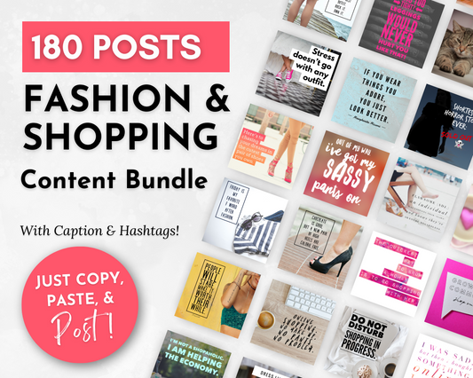 FASHION & SHOPPING Social Media Post Bundle for online retail and Socially Inclined.