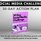 Small business social media challenge incorporating Get Socially Inclined brand consistency with The 30 Day Social Media Challenge action plan.