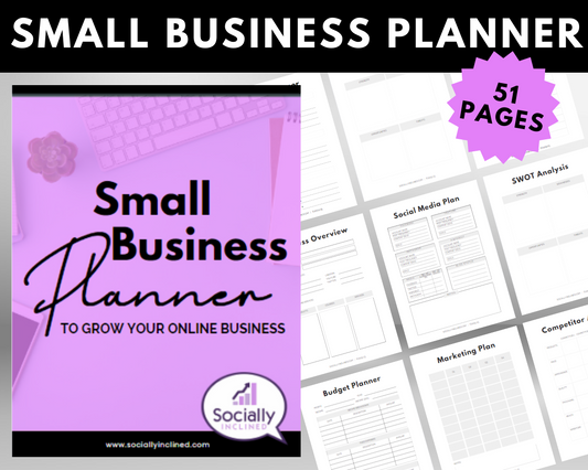 A Get Socially Inclined Small Business Planner designed specifically for startups and entrepreneurs.