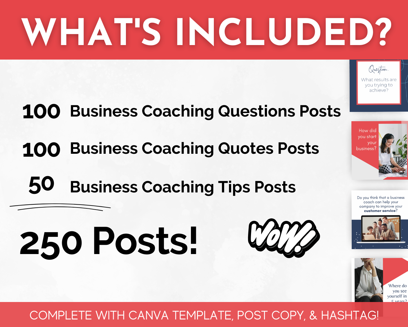 Business Coaching Social Media Post Bundle with Canva Templates